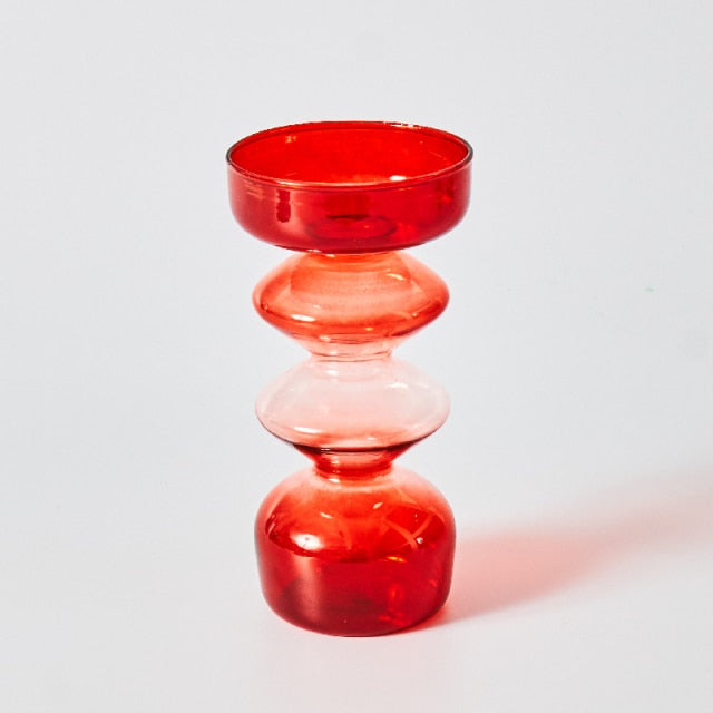 BowLift | Cherry Red Glass Stick Candle Holder & Vases