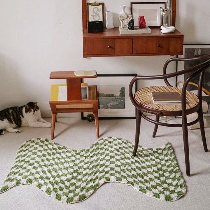 Wavy Checkerboard Mini Rug | Bowlift