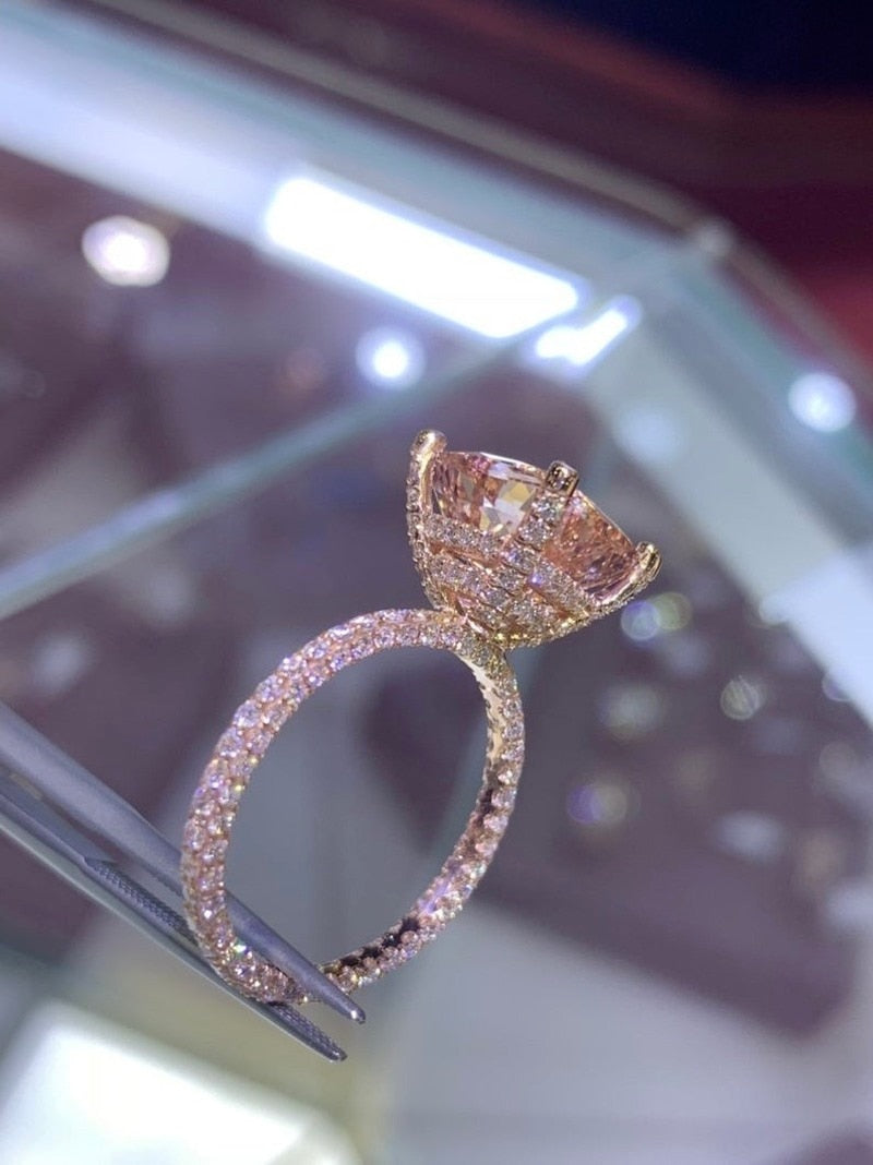 BowLift | Luxury Fashion Rose Gold Filling Inlaid Zircon Crystal Wedding Rings