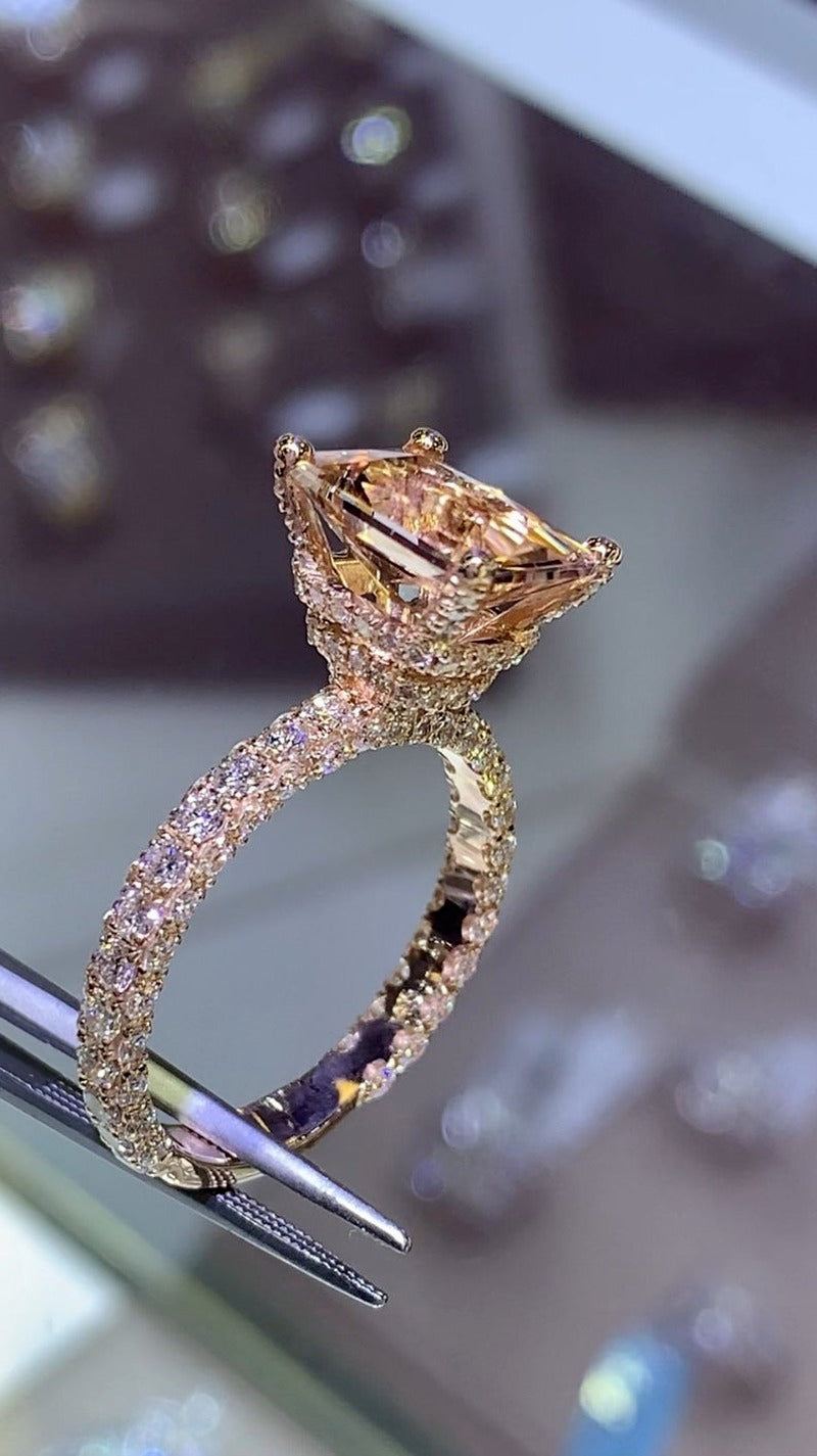 BowLift | Luxury Fashion Rose Gold Filling Inlaid Zircon Crystal Wedding Rings