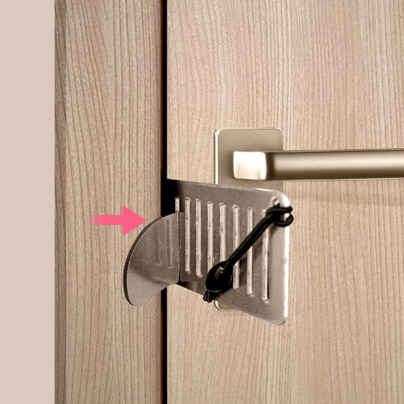 Stainless Steel Anti-theft Door Stopper Lock | Bowlift