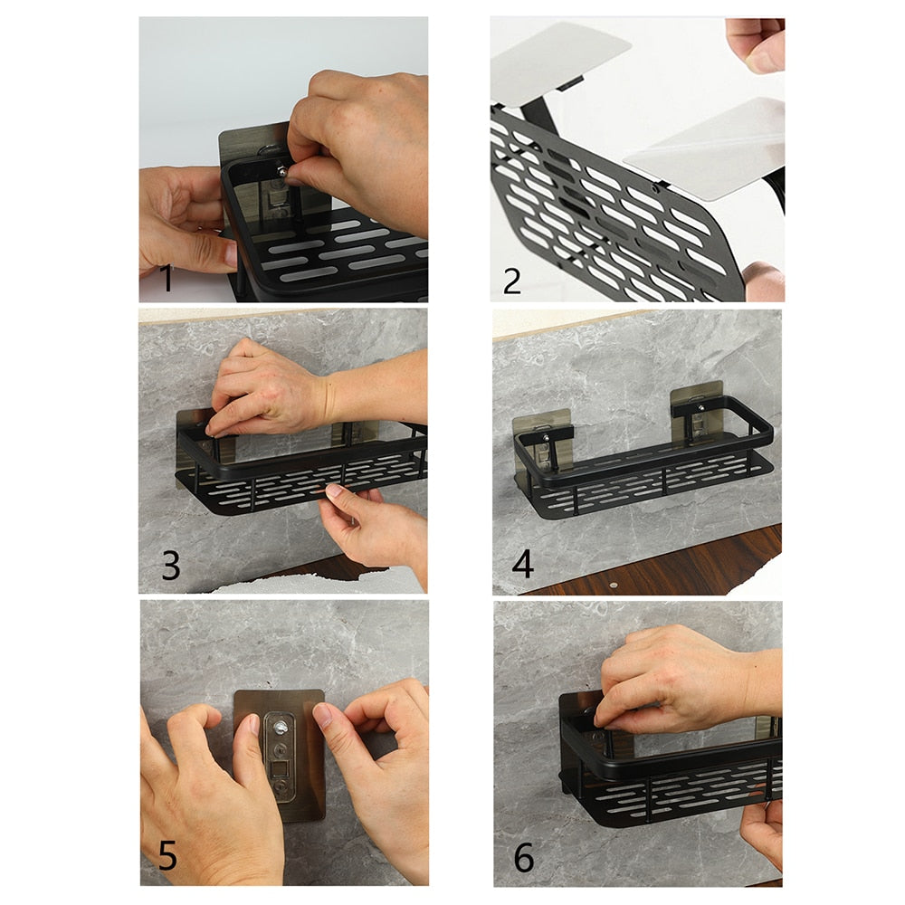 BowLift | Metal Suction Cup Bathroom Shelves