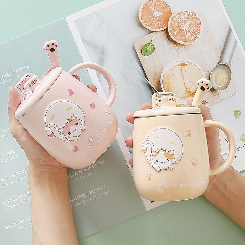 BowLift | Cute Cartoon Kitty Mug Set