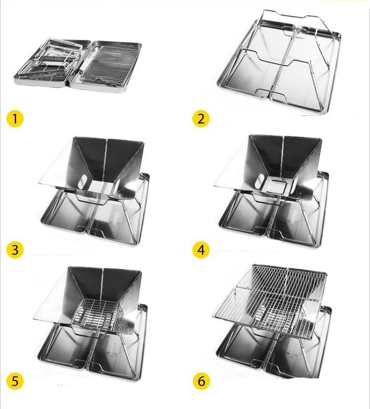 Foldable Portable Mini Travel Camping Grill | Bowlift