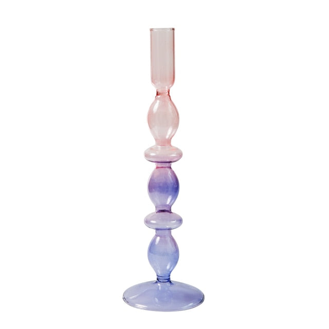 Modern Glass Candleholder-Ocean Blue | Bowlift
