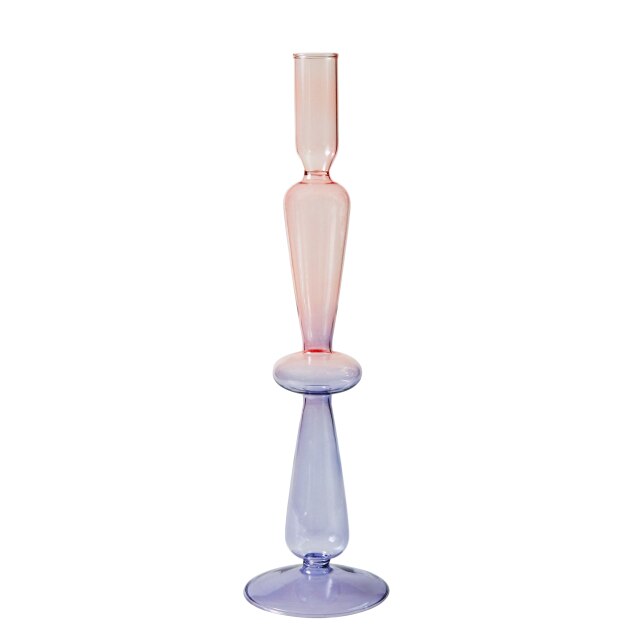 Modern Glass Candleholder-Ocean Blue | Bowlift
