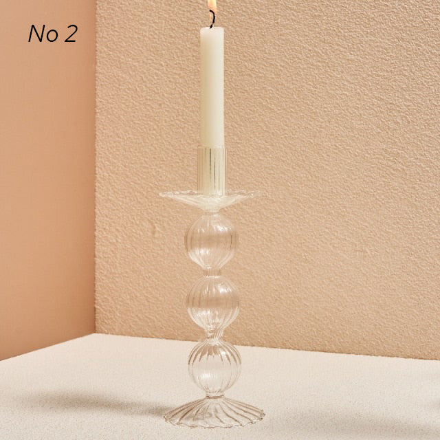 Modern Glass Candleholders - Transparent | Bowlift