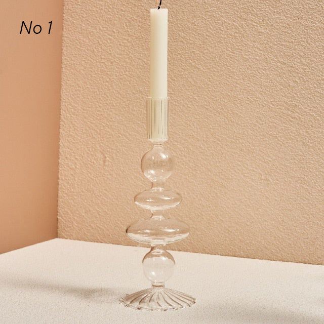 Modern Glass Candleholders - Transparent | Bowlift