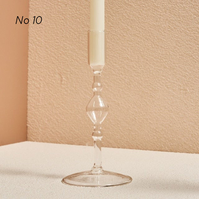 Modern Glass Candleholders - Transparent | Bowlift