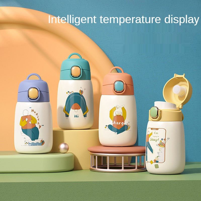 BowLift | Cartoon Kids Temperature Display Thermos Bottle