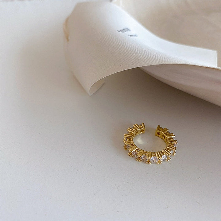 BowLift | Gold Silver Color Full CZ Crystal Ear Cuff Clip on Earrings