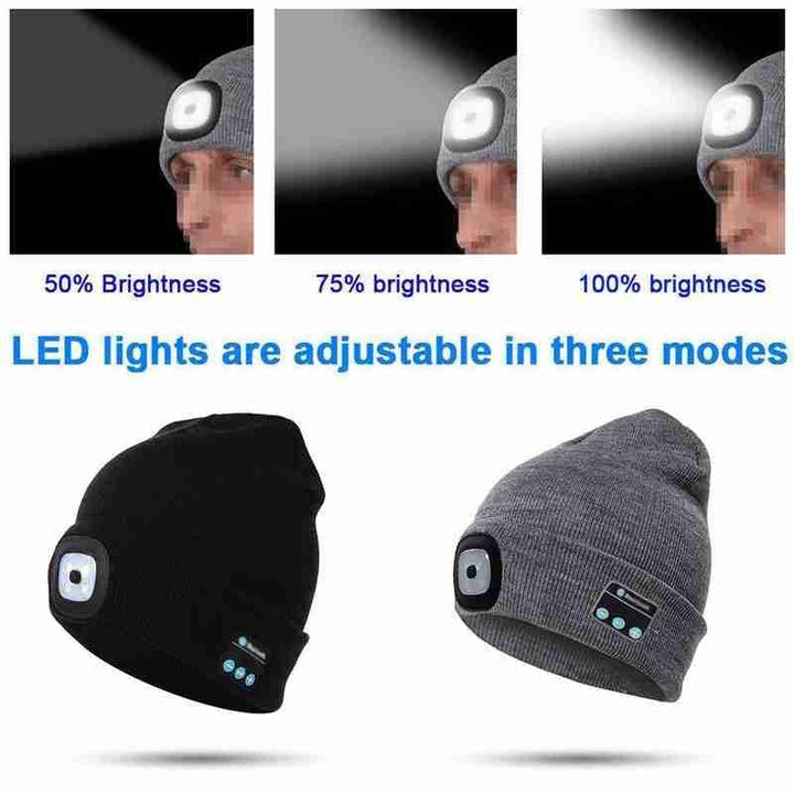 Unisex Bluetooth Speaker Headlamp Beanie Hat | Bowlift
