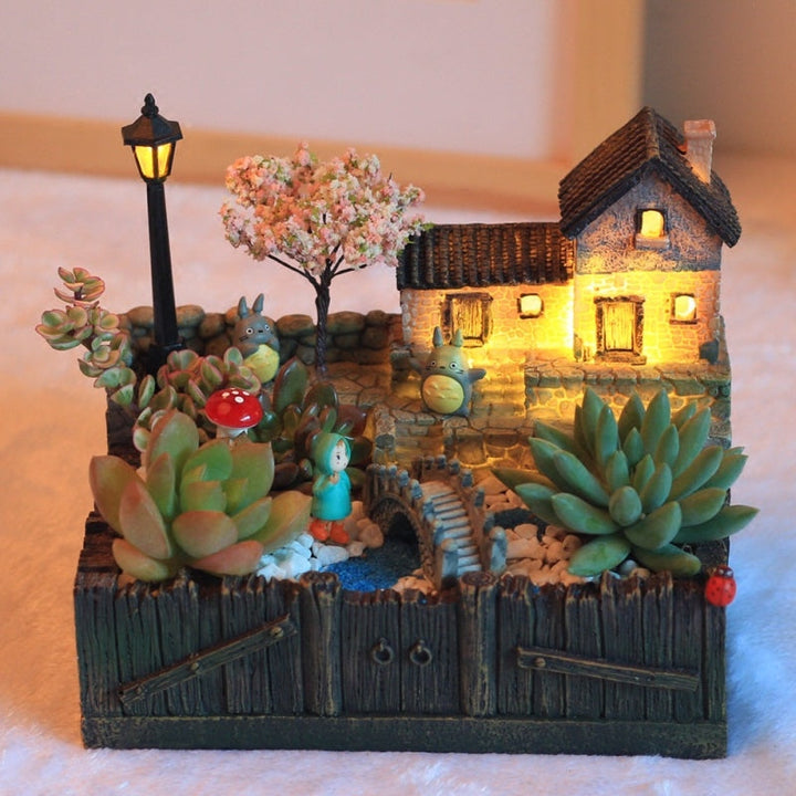 BowLift | Resin Creative Landscape Cozy House Plants Vase