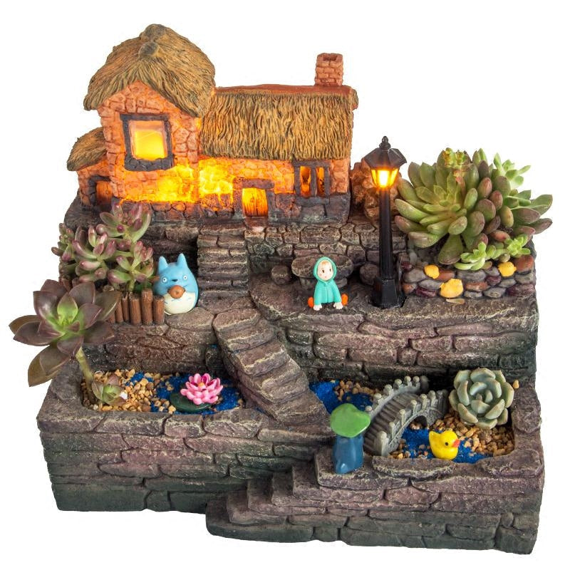 BowLift | Resin Creative Landscape Cozy House Plants Vase