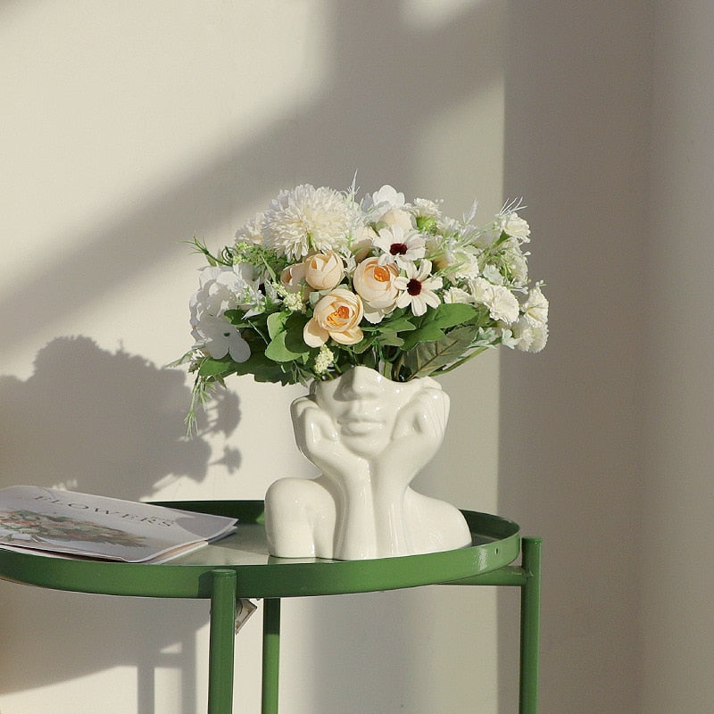 BowLift | Ceramic Abstract  Human Face Flower Vase