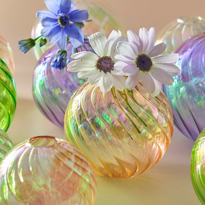 Colourful Glass Globe Vase - Swirl | Bowlift