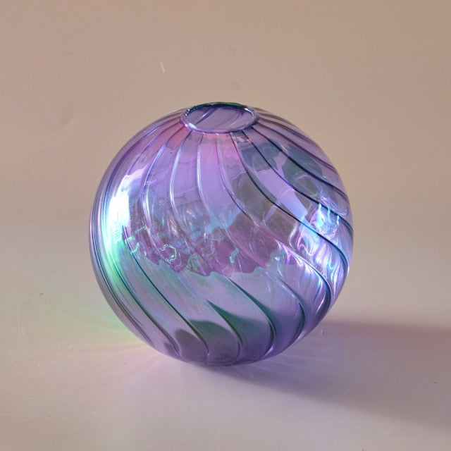 Colourful Glass Globe Vase - Swirl | Bowlift