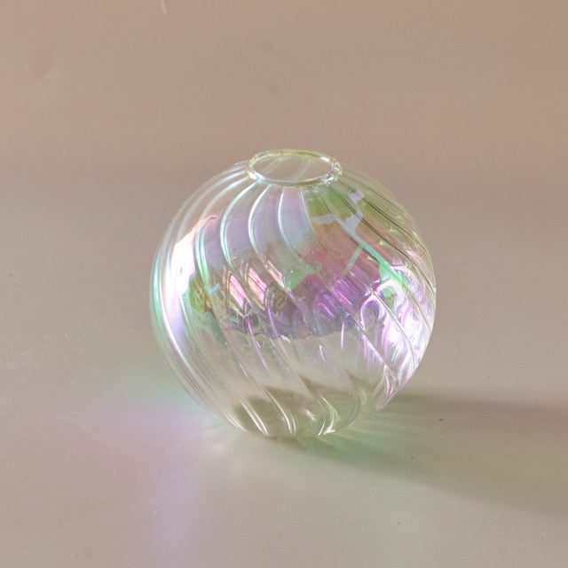 Colourful Glass Globe Vase - Swirl | Bowlift