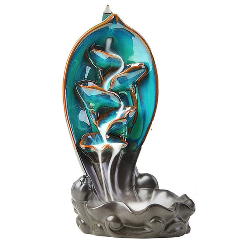 Ceramic Waterfall Backflow Yoga Incense Burner | Bowlift