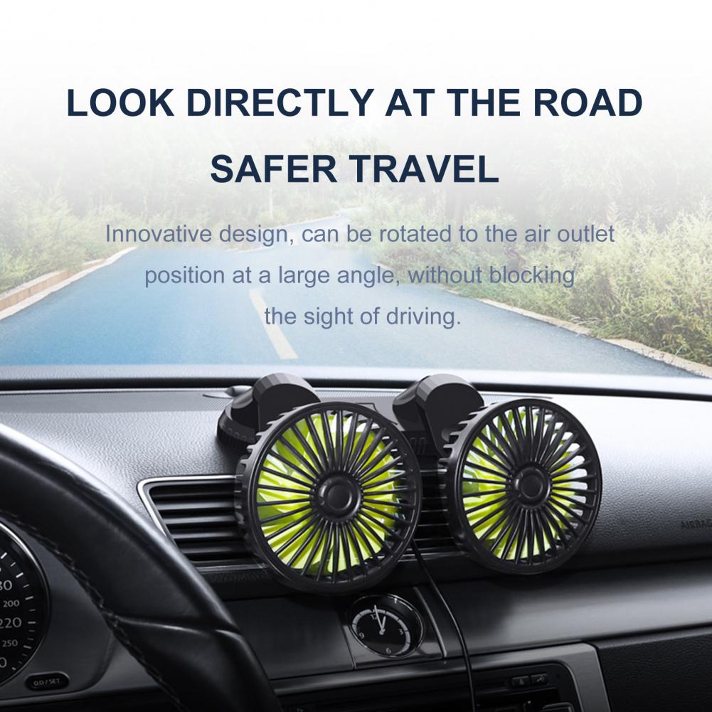 Car Dashboard Double USB Cooling Fan | Bowlift