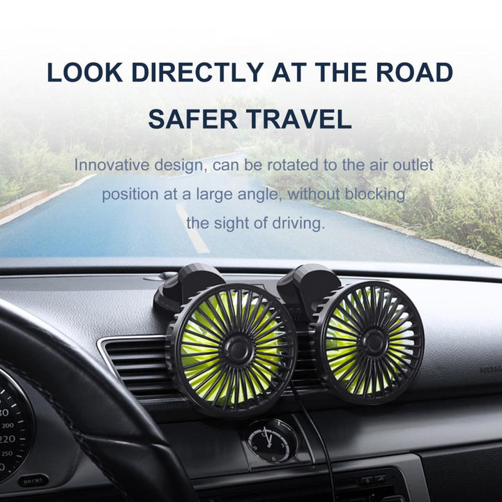 Car Dashboard Double USB Cooling Fan | Bowlift