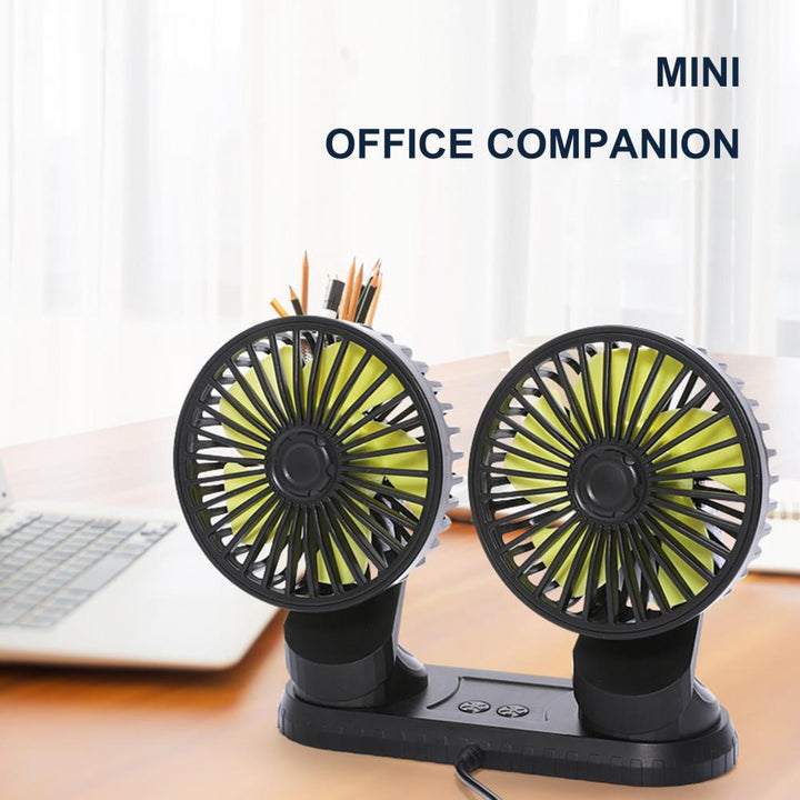 Car Dashboard Double USB Cooling Fan | Bowlift