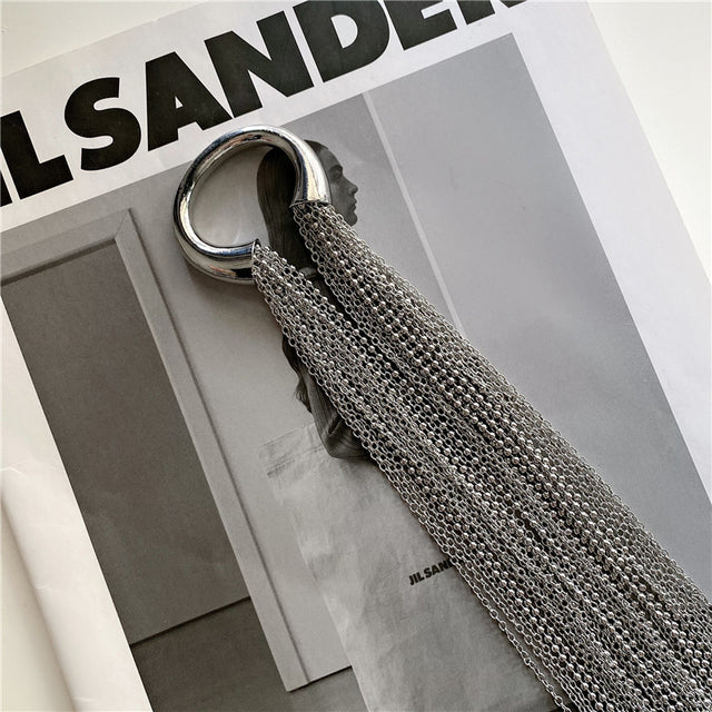 BowLift | Hyperbole Silver Long Tassel Ponytail Hair Accessory