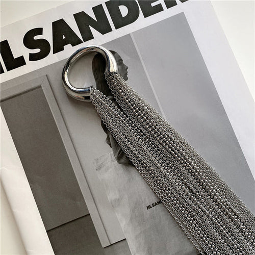 BowLift | Hyperbole Silver Long Tassel Ponytail Hair Accessory