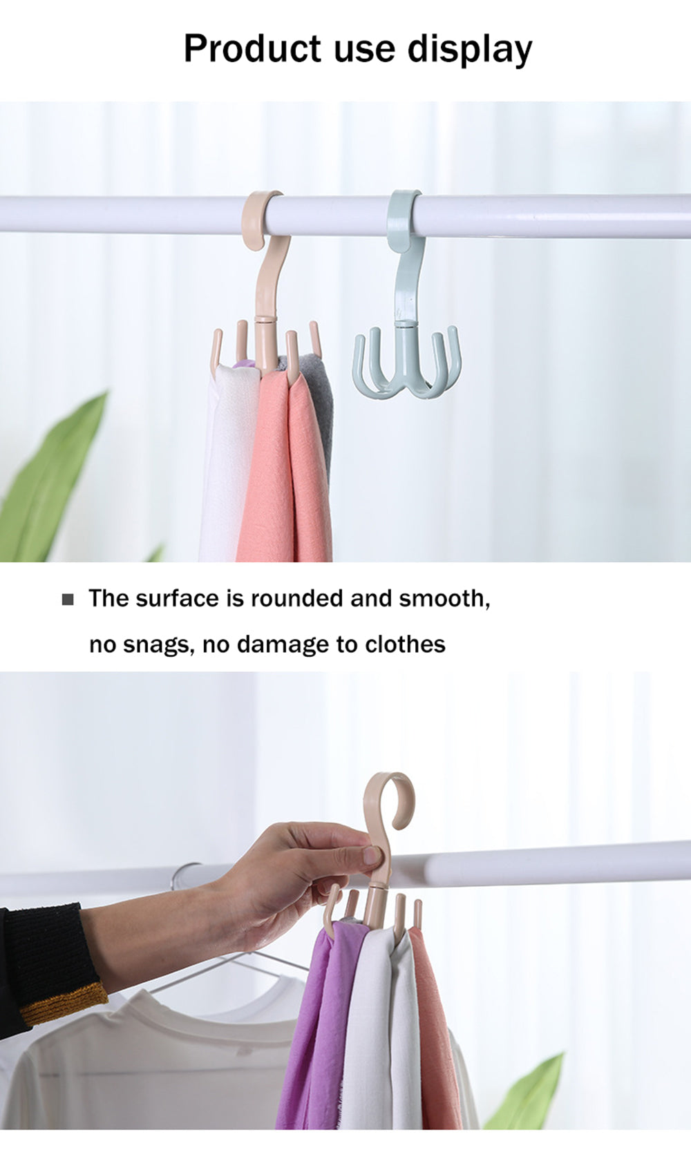 Rotating Four-Claw Wardrobe Organizer Hanger | Bowlift