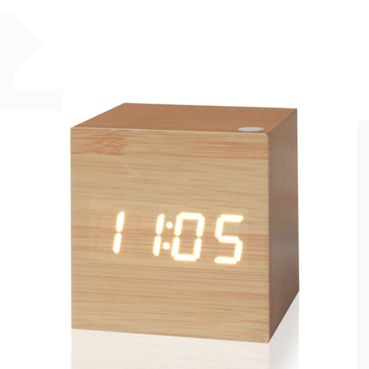 BowLift | Digital Clock Cube in Modern Wood Design