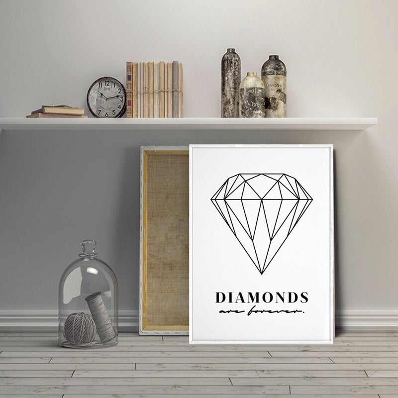 Diamonds Are Forever - Canvas Wall Art Painting | Bowlift
