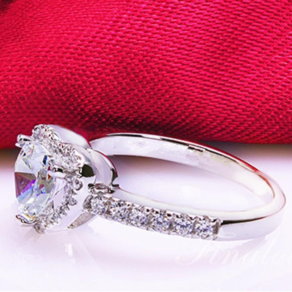 Silver Plated Crystal Love Heart Shaped Ring | Bowlift
