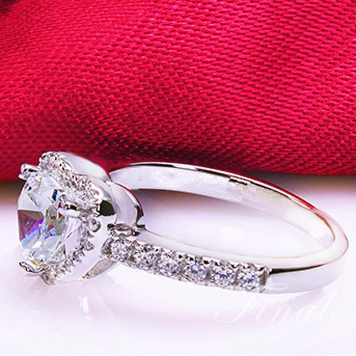 Silver Plated Crystal Love Heart Shaped Ring | Bowlift