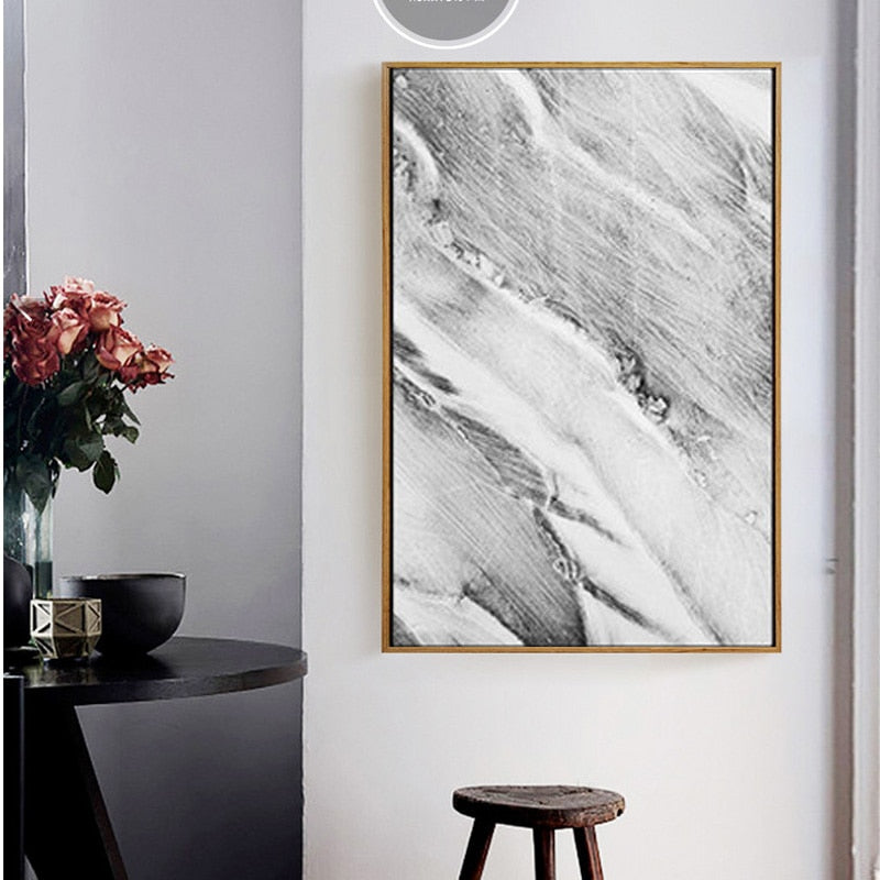 Grey Marble - Canvas Wall Art Painting | Bowlift