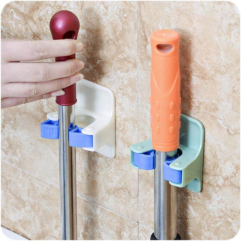 BowLift | 2pcs/lot Home Clip Mop Hooks No Trace Mop Holder