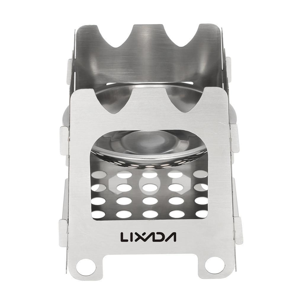 BowLift | Pocket Rocket Stove Folding Wood Camping with Alcohol Tray Stainless Steel