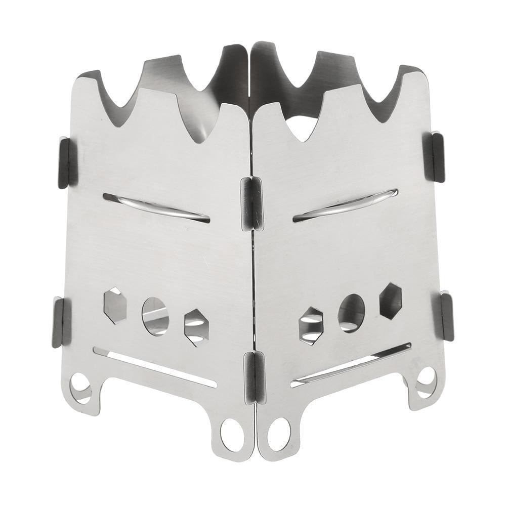 BowLift | Pocket Rocket Stove Folding Wood Camping with Alcohol Tray Stainless Steel