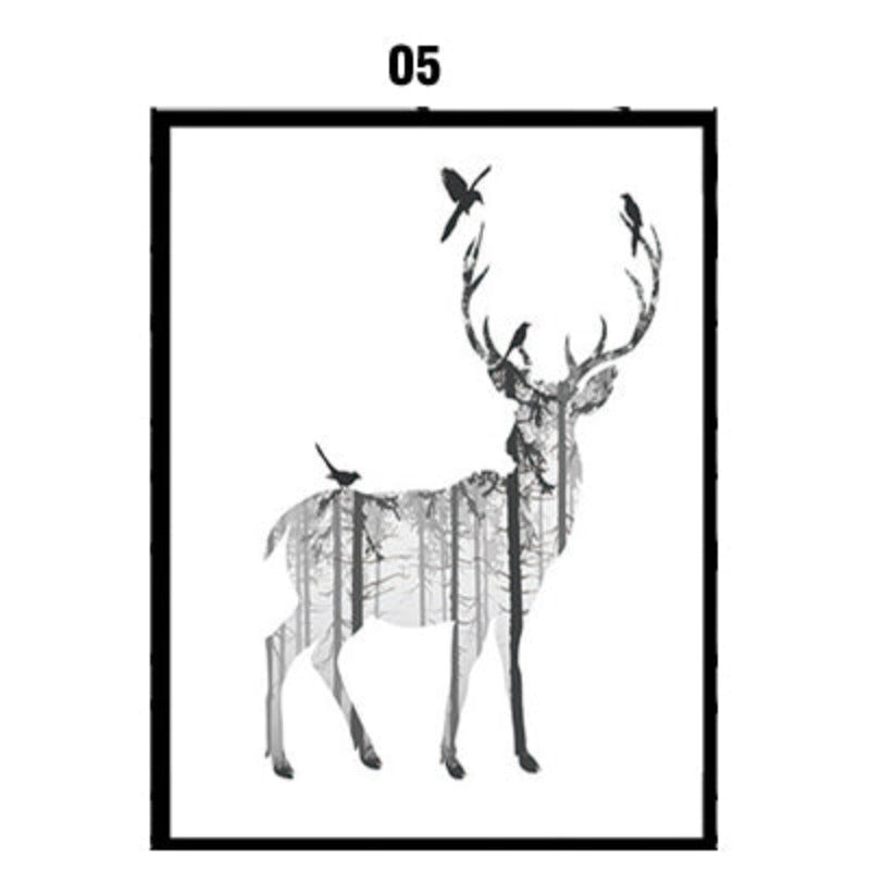 Deer Animals Forest - Canvas Wall Art Painting | Bowlift