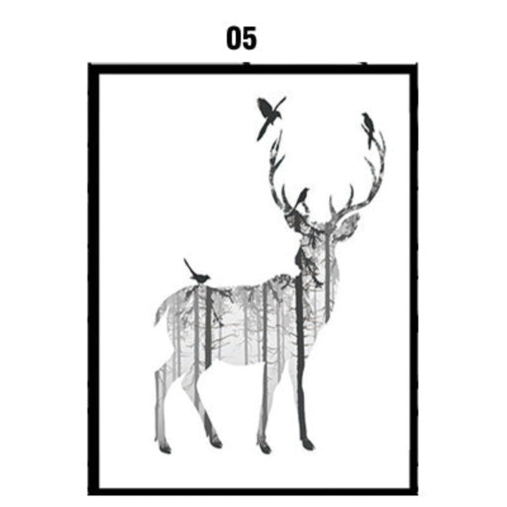 Deer Animals Forest - Canvas Wall Art Painting | Bowlift