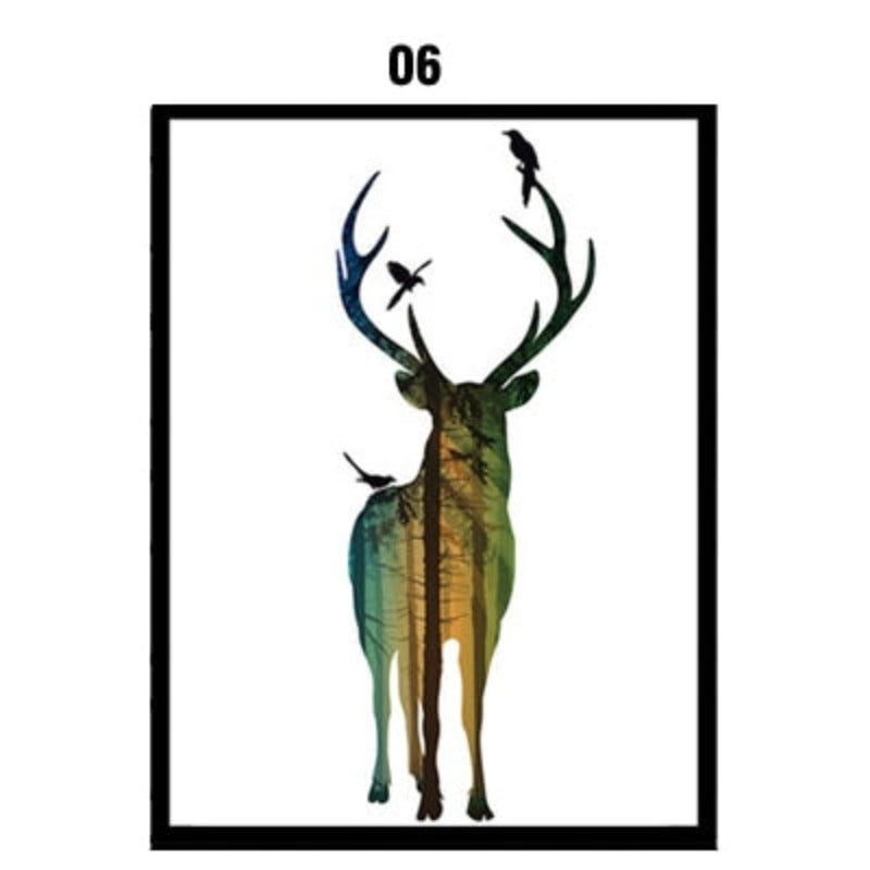 Deer Animals Forest - Canvas Wall Art Painting | Bowlift