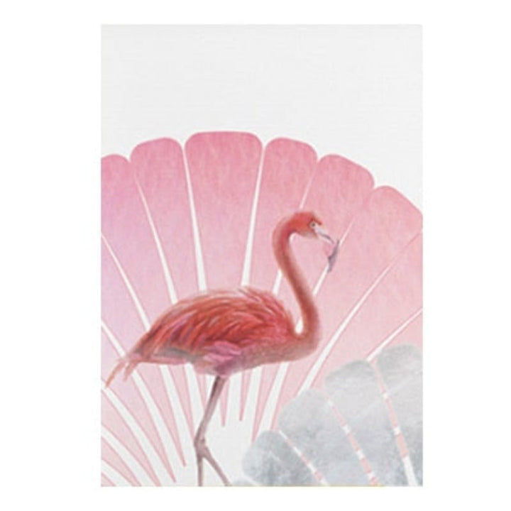 Pink Flamingo Flowers Girls - Canvas Wall Art Painting | Bowlift