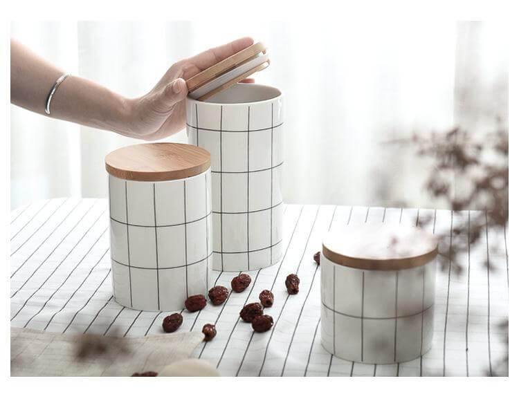 BowLift | Ceramic Bamboo Cover Kitchen Food Container
