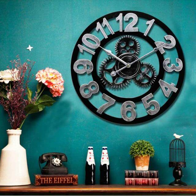 Handmade Oversized 3D Retro Decorative Wall Clock | Bowlift