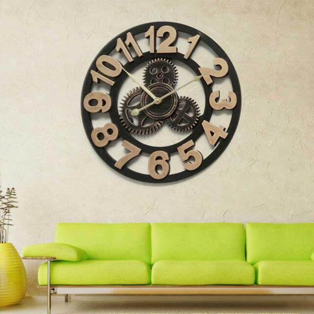 Handmade Oversized 3D Retro Decorative Wall Clock | Bowlift