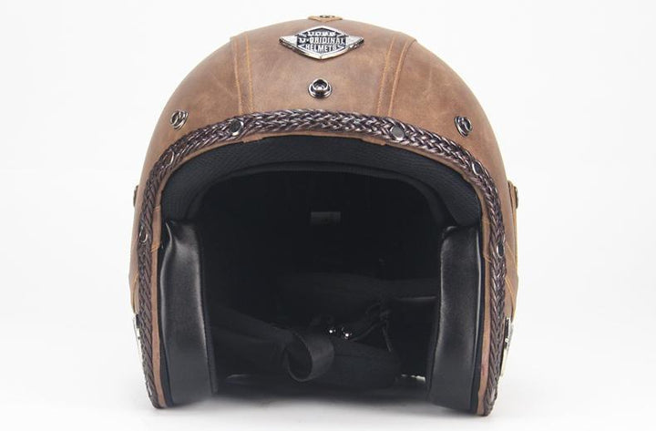 BowLift | Retro Vintage Motorcycle Helmet Open Face With Goggle Mask