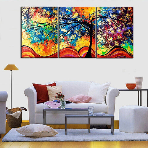 Abstract Life Trees - Canvas Wall Art Painting | Bowlift