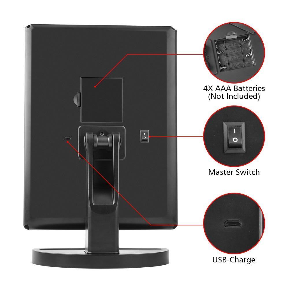 BowLift | 22 LED Lighted Makeup Mirror - Desktop Touch Screen Make Up Mirror