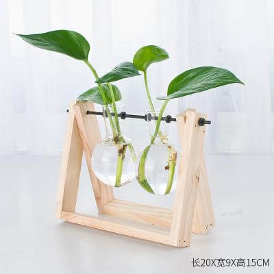 BowLift | Decorative  Wooden Vase With Wooden Tray