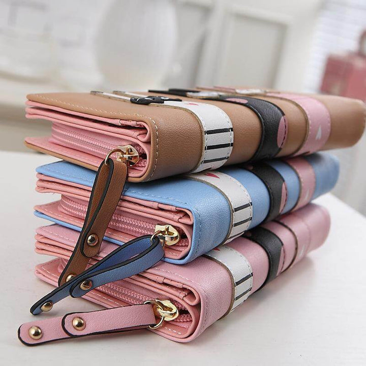 BowLift | Modern Cat Stitching Zipper Wallet