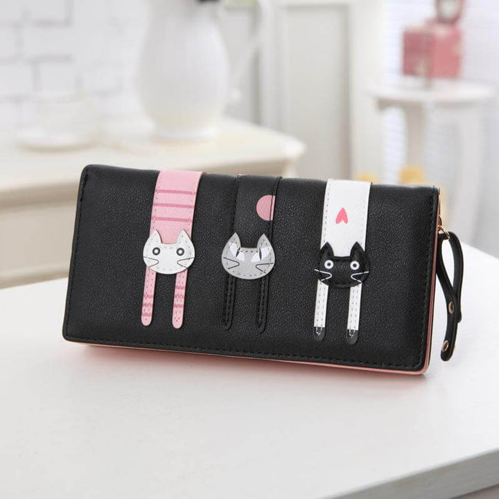 BowLift | Modern Cat Stitching Zipper Wallet